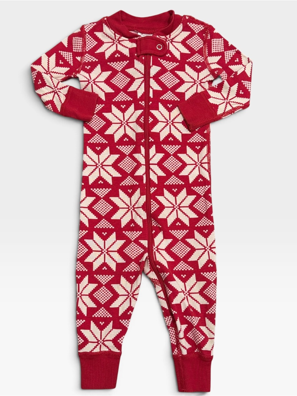 NWOT Hanna Andersson Red Fair Isle Zip Sleeper 6-12M Baby Organic Cotton Holiday
